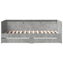 daybed med skuffer uden madras 75x190 cm betongrå