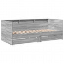 daybed med skuffer uden madras 75x190 cm grå sonoma-eg