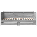 daybed med skuffer uden madras 75x190 cm grå sonoma-eg