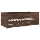 daybed med skuffer uden madras 75x190 cm brunt eg