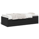 daybed med skuffer uden madras 100x200 cm sort