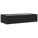 daybed med skuffer uden madras 100x200 cm sort