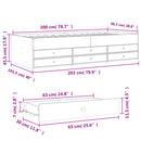 daybed med skuffer uden madras 100x200 cm sonoma-eg
