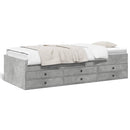 daybed med skuffer uden madras 100x200 cm betongrå