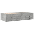 daybed med skuffer uden madras 100x200 cm betongrå