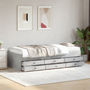 daybed med skuffer uden madras 100x200 cm betongrå