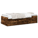 daybed med skuffer uden madras 100x200 cm røget eg