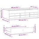 daybed med skuffer uden madras 100x200 cm grå sonoma-eg