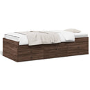 daybed med skuffer uden madras 100x200 cm brunt eg