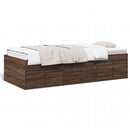 daybed med skuffer uden madras 90x200 cm brunt eg