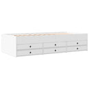 daybed med skuffer uden madras 90x190 cm hvid