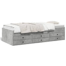 daybed med skuffer uden madras 90x190 cm betongrå