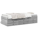daybed med skuffer uden madras 90x190 cm grå sonoma-eg