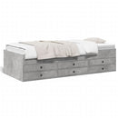 daybed med skuffer uden madras 75x190 cm betongrå