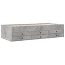 daybed med skuffer uden madras 75x190 cm betongrå