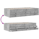 daybed med skuffer uden madras 75x190 cm betongrå
