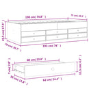daybed med skuffer uden madras 75x190 cm brunt eg