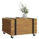 Sofabord Brun 60 x 60 x 38 cm Massiv Teaktræ