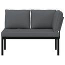 havebænk med hynder aluminium sort