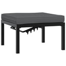 haveskammel med hynde aluminium sort
