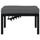 haveskammel med hynde aluminium sort