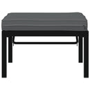 haveskammel med hynde aluminium sort