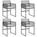 havestole med hynder 4 stk. polyrattan sort
