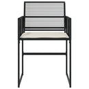 havestole med hynder 4 stk. polyrattan sort