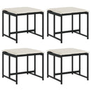 haveskamler 4 stk. med hynder polyrattan sort