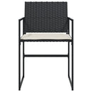 havestole med hynder 4 stk. polyrattan sort