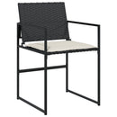 havestole med hynder 4 stk. polyrattan sort