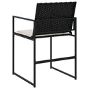 havestole med hynder 4 stk. polyrattan sort