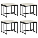 haveskamler 4 stk. med hynder polyrattan sort