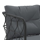 havesofa med hynder L-facon stål og textilene sort