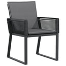 havestole med hynder 2 stk. polyrattan sort