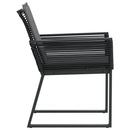 havestole med hynder 2 stk. polyrattan sort