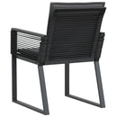 havestole med hynder 2 stk. polyrattan sort