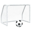 fodboldmål 2 stk. 64x35x48 cm med bold til børn metal hvid
