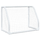 fodboldmål 2 stk. 64x35x48 cm med bold til børn metal hvid