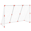 fodboldmål til børn 184x64x124 cm med 2 bolde hvid
