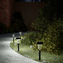 solcellelamper med jordspyd 12 stk. RGB-farver varmt hvidt lys