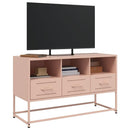 tv-bord 100,5x39x60,5 cm stål lyserød