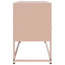 tv-bord 100,5x39x60,5 cm stål lyserød