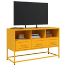 tv-bord 100,5x39x60,5 cm stål sennepsgul