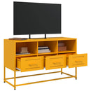 tv-bord 100,5x39x60,5 cm stål sennepsgul