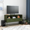 tv-bord 100,5x39x60,5 cm stål olivengrøn