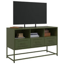tv-bord 100,5x39x60,5 cm stål olivengrøn