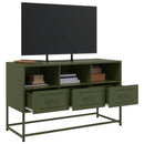 tv-bord 100,5x39x60,5 cm stål olivengrøn