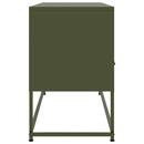 tv-bord 100,5x39x60,5 cm stål olivengrøn