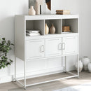 skænk 100,5x39x107 cm stål hvid